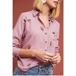 Anthropologie Hot Air Balloon Long Sleeve Button Up Size 12